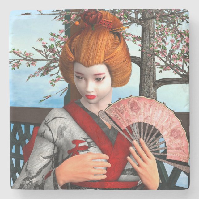 Geisha Stone Coaster (Front)
