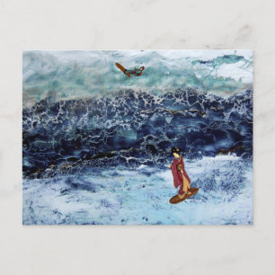 "Geisha Surfing" Postcard