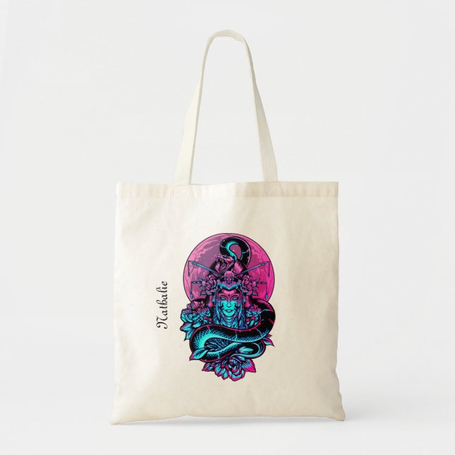 Geisha Tattoo Pink  floral   Tote Bag (Front)
