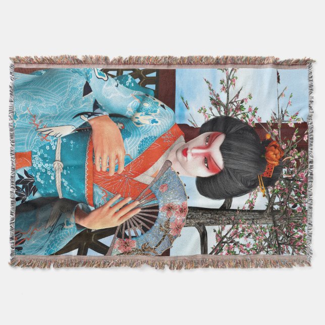 Geisha Throw Blanket (Front)