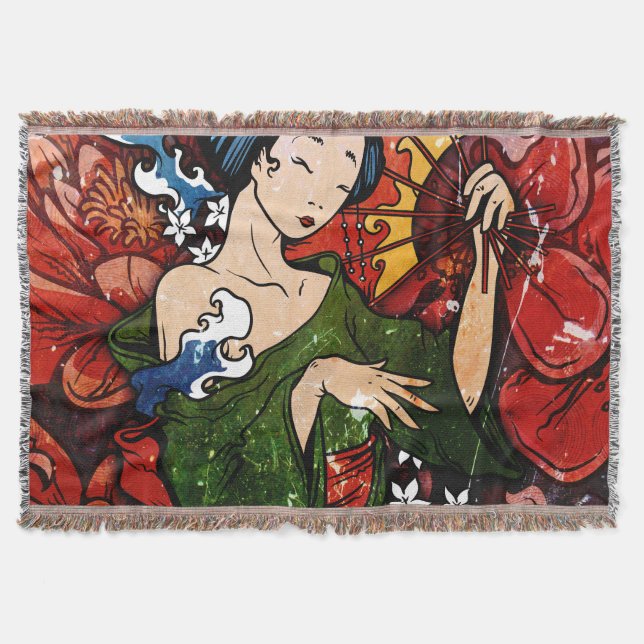 Geisha Throw Blanket (Front)