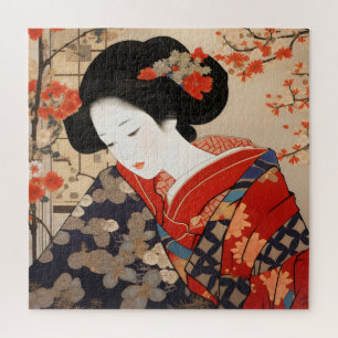 Geisha Ukiyo-e Japanese Art Jigsaw Puzzle