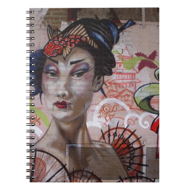 Geisha Urban Graffiti Street Art Notebook (Front)