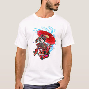 Geisha Vaporwave Japanese Koi Fish Carp Geiko Aest T-Shirt