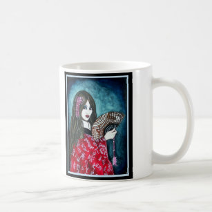 Geisha with Fan Coffee Mug