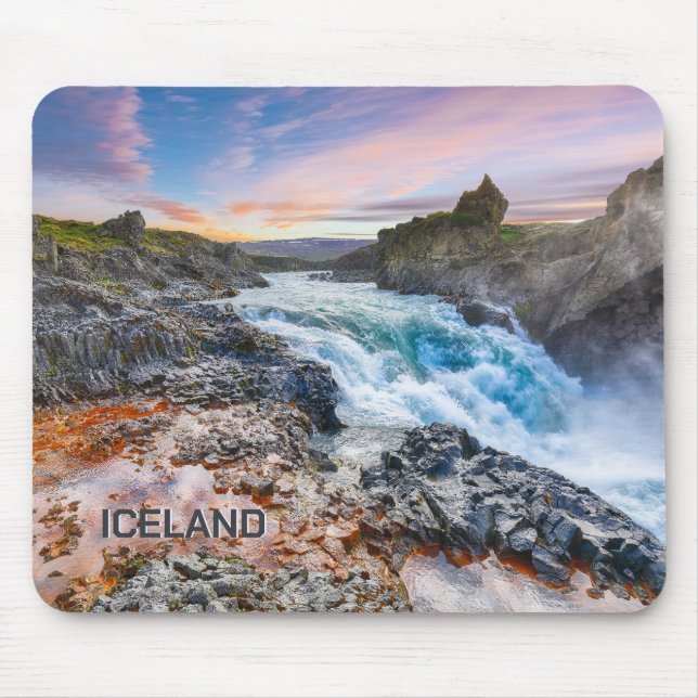 Geitafoss Waterfalls, Iceland Mouse Mat (Front)