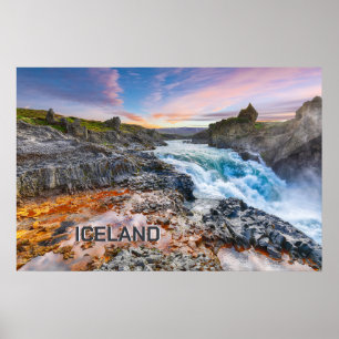 Geitafoss Waterfalls, Iceland Poster