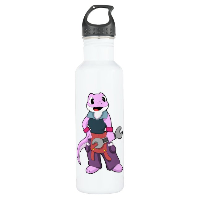 Geko as Mechanic with Wrench 710 Ml Water Bottle (Front)