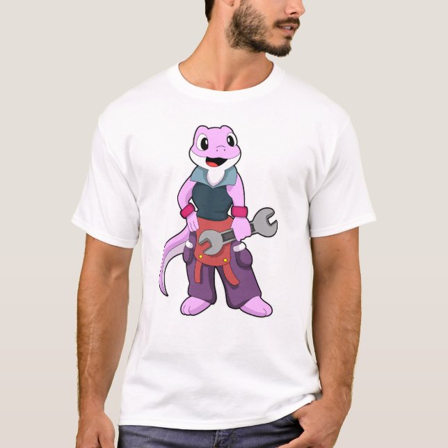 Geko as Mechanic with Wrench T-Shirt (Front)