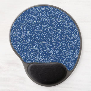 Gel Mousepad with White on Blue Bulls Eye Pattern Gel Mouse Mat