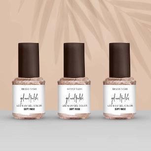 Gel Nail Polish Label Minimalist Black and White