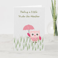 Gel Well Card with Little Owl & Umbrella
