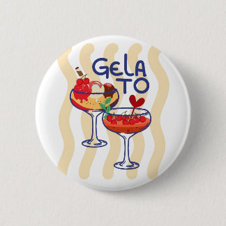 🍦 GELA TO – Cute Retro Gelato Graphic 6 Cm Round Badge