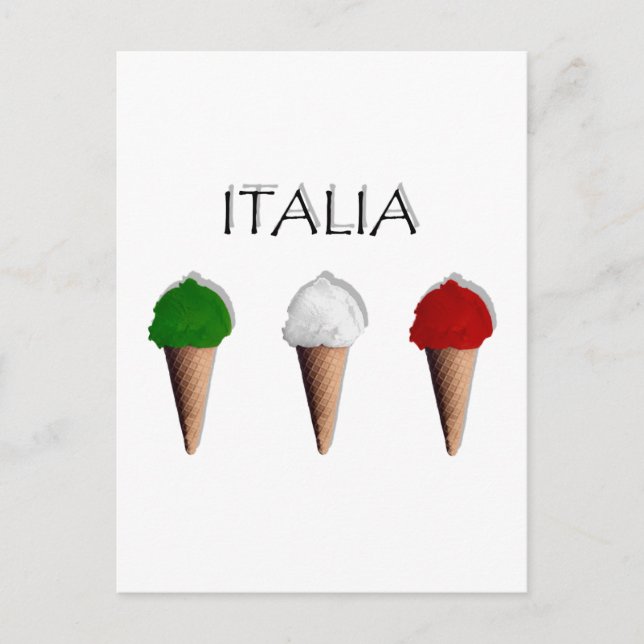 Gelati Iatalian Ice Cream flag of Italy Italia Postcard (Front)
