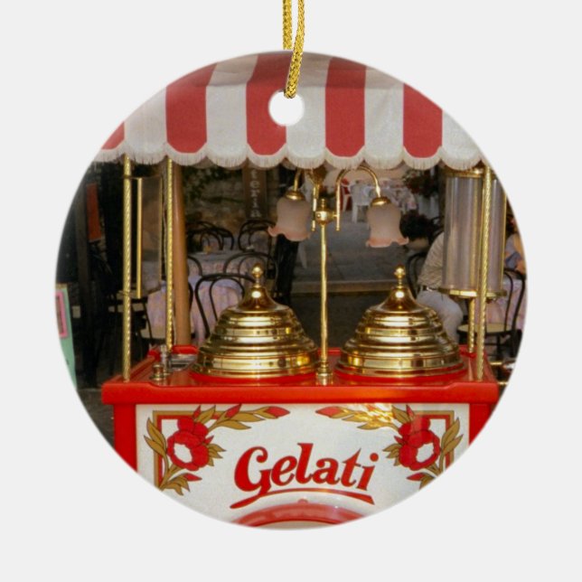 Gelati, Italian Ice Cream Ceramic Tree Decoration (Front)