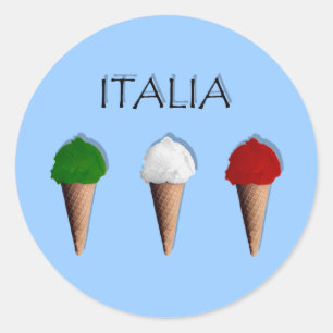 Gelati Italian Ice Cream flag of Italy Italia Classic Round Sticker