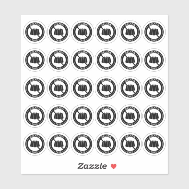 Gelatin Free Wedding Place Card Mini Food Allergy (Sheet)