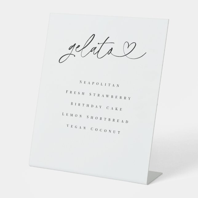 Gelato Flavors Dessert Table Wedding Party Sign (Front)