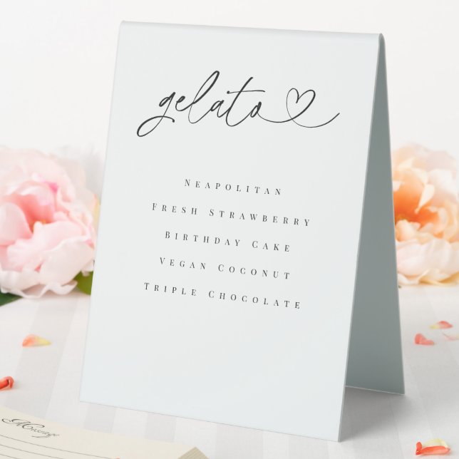Gelato Flavors Dessert Table Wedding Tent Sign (In SItu (Wedding))