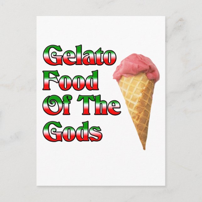 Gelato Food Of The Gods Postcard (Front)