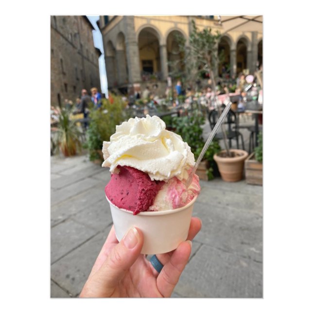 Gelato in Cortona, Italy Photo Print (Front)