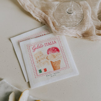 Gelato Italia Stamp | Italian Wedding Bar Napkin