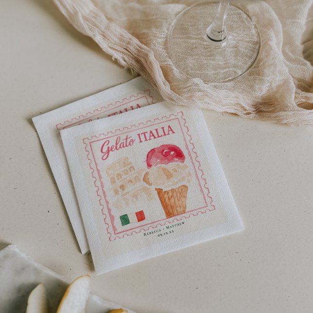Gelato Italia Stamp | Italian Wedding Bar Napkin (Creator Uploaded)