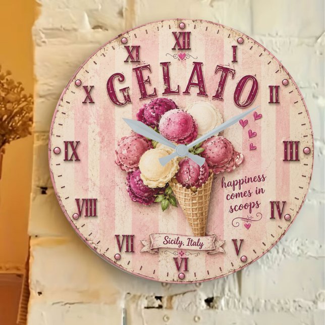 Gelato  Italian Ice Cream Kitchen  Large Clock (Creator Uploaded)