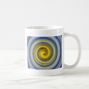 Gelb-blaues Spiralmuster Coffee Mug