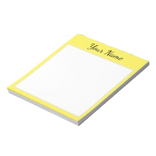 Gelb personalisiert notepad (Rotated)