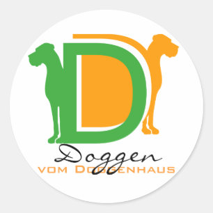 gelb Serie DD Doggen Classic Round Sticker