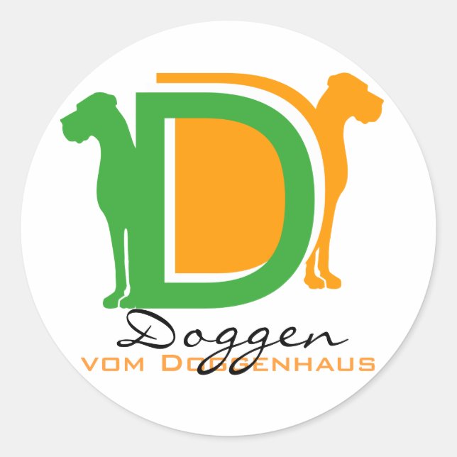 gelb Serie DD Doggen Classic Round Sticker (Front)
