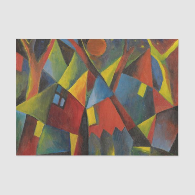 Gelbroter Mond Uber Sturzenden by Arnold Topp Tissue Paper (Front)