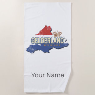 Gelderland Netherlands Vintage Map Dutch Souvenir Beach Towel