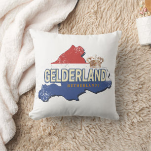 Gelderland Netherlands Vintage Map Dutch Souvenir Cushion
