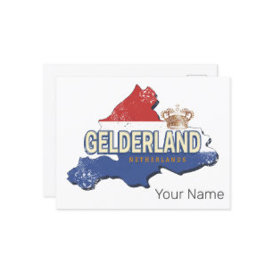 Gelderland Netherlands Vintage Map Dutch Souvenir Holiday Postcard