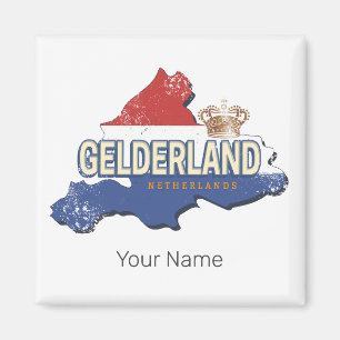 Gelderland Netherlands Vintage Map Dutch Souvenir Magnet