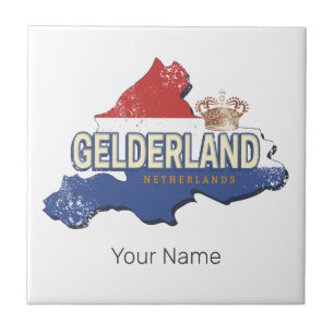 Gelderland Netherlands Vintage Map Dutch Souvenir Tile
