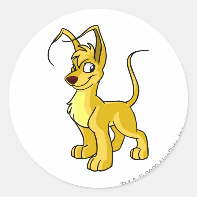 Gelert Yellow Classic Round Sticker (Front)