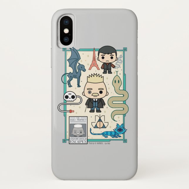 GELLERT GRINDELWALD™ & Barebone Cartoon Case-Mate iPhone Case (Back)