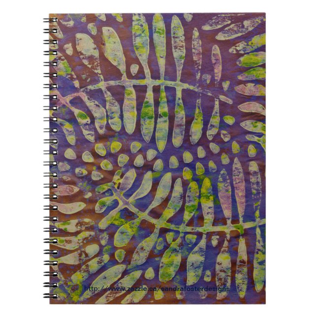 Gelli Print Stencil Abstract Art Notebook (Front)