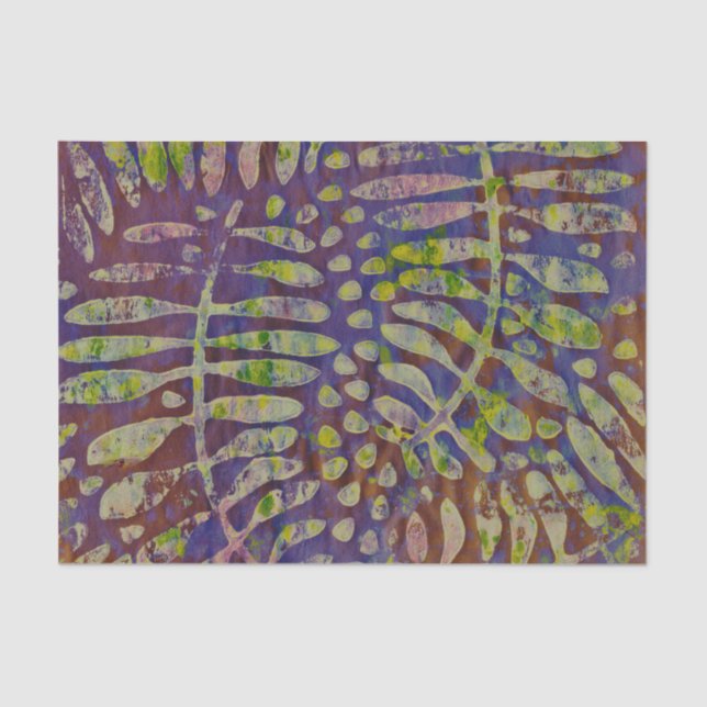 Gelli Print Stencil Abstract Art Tissue Paper (Front)
