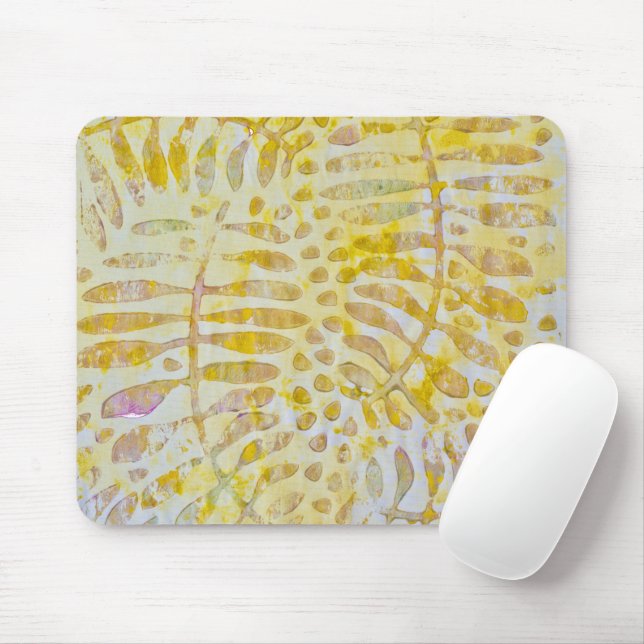 Gelli Printed Golden Leaves Mouse Mat (With Mouse)