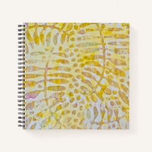 Gelli Printed Golden Leaves Notebook