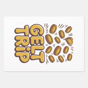 Gelt Trip Funny Hanukkah Jewish Jew Hebrew Culture Wrapping Paper Sheet