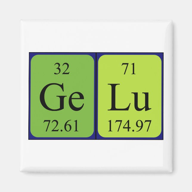 Gelu periodic table name magnet (Front)