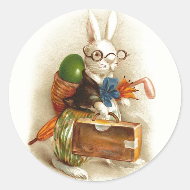 Gelukkig Paaschfeest Dutch Vintage Easter Classic Round Sticker (Front)