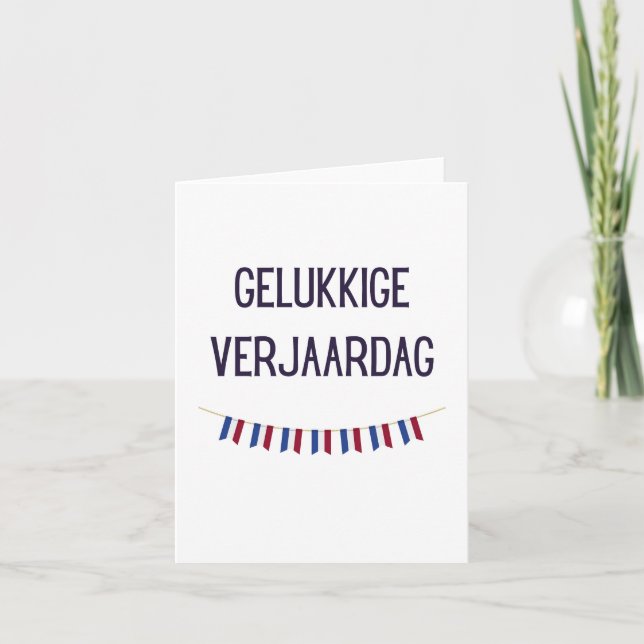 Gelukkige verjaardag, Dutch happy birthday  Card (Front)
