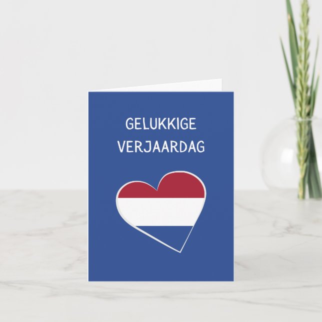 Gelukkige verjaardag, Dutch happy birthday  Card (Front)