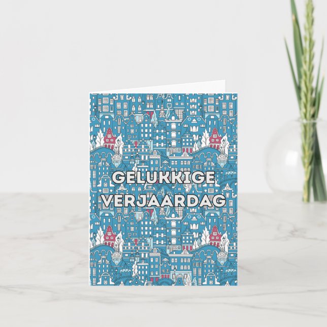 Gelukkige verjaardag, Dutch happy birthday  Card (Front)
